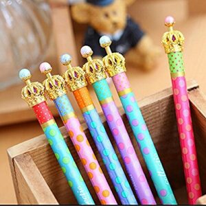 MOACC 12 Pack Cute Pens,Princess Crown Pens Lovely Funny Korean Style Ball Point Pens Black Ink Creative Stationery for School Office Family Use,Gift