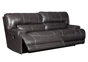 signature design by ashley mccaskill leather 2 seat oversized power reclining sofa dark gray