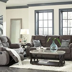 Signature Design by Ashley Tulen Modern Manual Pull Tab Reclining Sofa, Dark Gray