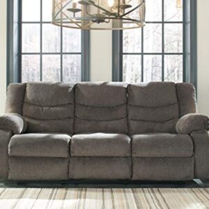 Signature Design by Ashley Tulen Modern Manual Pull Tab Reclining Sofa, Dark Gray