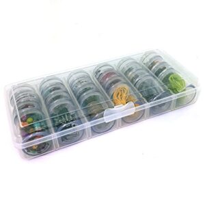 paylak storage box 24 round individual screw top containers multi-functional organizer for crafting sewing beads jewelry buttons