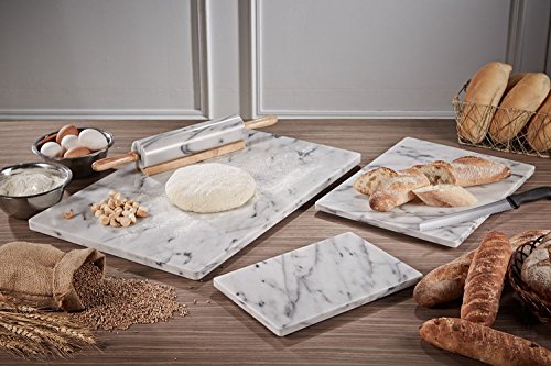 JEmarble Pastry Board 16x20 inch with Non-Slip Rubber Feets for Stability Perfect for Keep the Dough Cool and Chocolate Tempering(Premium Quality)