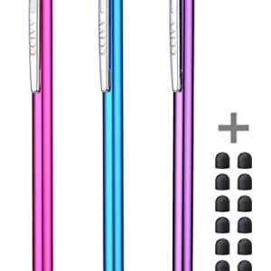 Stylus Pens for Touch Screens iPad iPhone Kindle Fire (Pink/Purple/Aqua Blue)