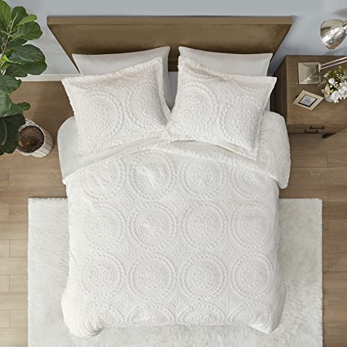 Madison Park Ultra Soft Luxury Premium Plush Comforter Mini Modern All Season Down Alternative Bedding Set with Matching Sham, King, Ivory