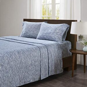 Urban Habitat Space Dyed Knit Sheet Set, Blue, Full