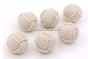 rii 6pcs 2.5" nautical decorative rope ball, cotton rope, nautical bowl filler, rope décor, vase & tray bowl filler, home tabletop décor, wedding and party display props, housewarming gift