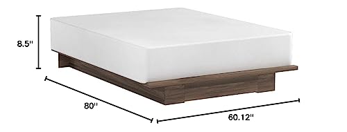 South Shore Holland Platform Bed (54/60''), Full/Queen, Natural Walnut