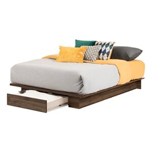 South Shore Holland Platform Bed (54/60''), Full/Queen, Natural Walnut