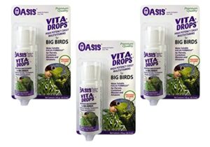oasis 3 pack of vita drops for big birds, 2 ounces each