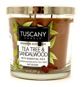 tuscany sandalwood candle, 14 ounce