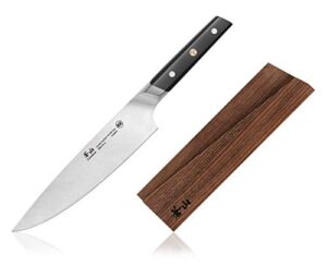 cangshan tc series 1020908 swedish 14c28n steel forged 8-inch chef knife and wood sheath set