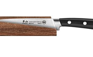 Cangshan TS Series 1020588 Swedish 14C28N Steel Forged 5-Inch Serrated Utility Knife and Wood Sheath Set