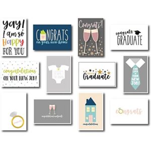 36 pack assorted all occasion greeting cards with envelopes - featuring congratulations cards for engagement wedding - 4 x 6 inches