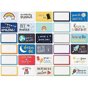 Lunch Box Notes, Inspirational and Encouraging Cards for Kids (4x2.3 In, 60 Pack)