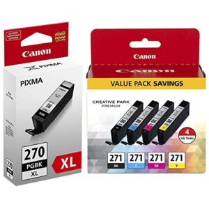 canon pixma mg6821 high yield pigment black with 4-color (bk/c/m/y) ink cartridge set new