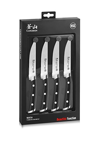 Cangshan TS Series 1020724 Swedish 14C28N Steel Forged 4-Piece Steak Knife Set