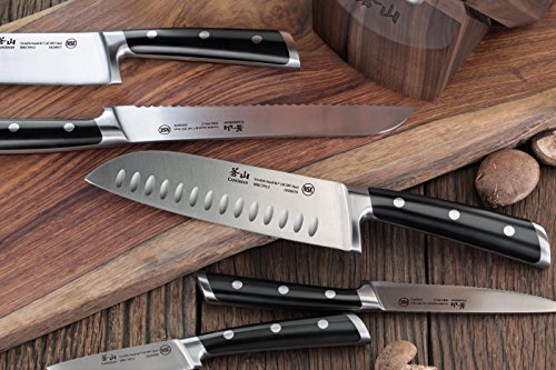 Cangshan TS Series 1020878 Swedish 14C28N Steel Forged 8-Piece Knife Block Set, Walnut