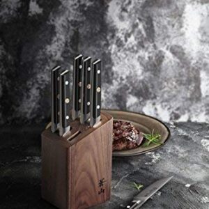 Cangshan TC Series 1022247 Swedish 14C28N Steel Forged 6-Piece Steak Knife Block Set, Walnut