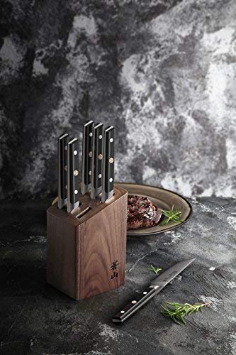 Cangshan TC Series 1022247 Swedish 14C28N Steel Forged 6-Piece Steak Knife Block Set, Walnut