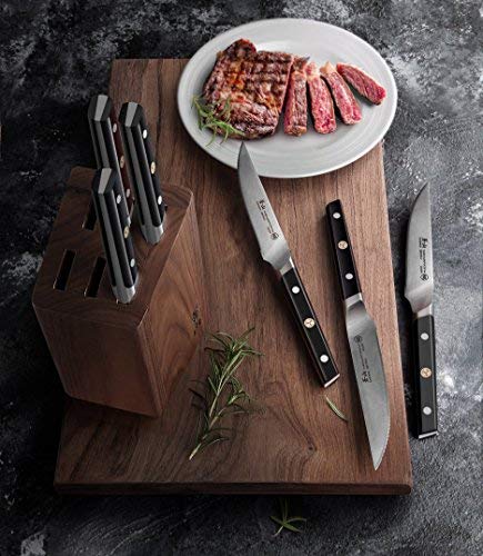 Cangshan TC Series 1022247 Swedish 14C28N Steel Forged 6-Piece Steak Knife Block Set, Walnut