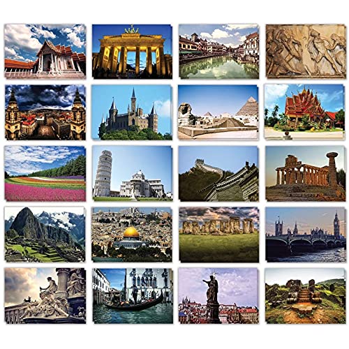 Best Paper Greetings 40-Pack Postcards Featuring Photos from 20 Famous Places Around the World, 15.2 x 10.2 cm