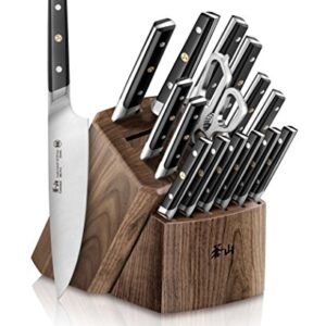 Cangshan TC Series 1021455 Swedish 14C28N Steel Forged 17-Piece Knife Block Set, Walnut