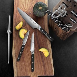 Cangshan TC Series 1021455 Swedish 14C28N Steel Forged 17-Piece Knife Block Set, Walnut