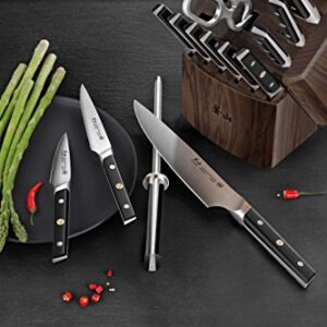 Cangshan TC Series 1021455 Swedish 14C28N Steel Forged 17-Piece Knife Block Set, Walnut