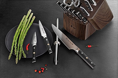 Cangshan TC Series 1021455 Swedish 14C28N Steel Forged 17-Piece Knife Block Set, Walnut