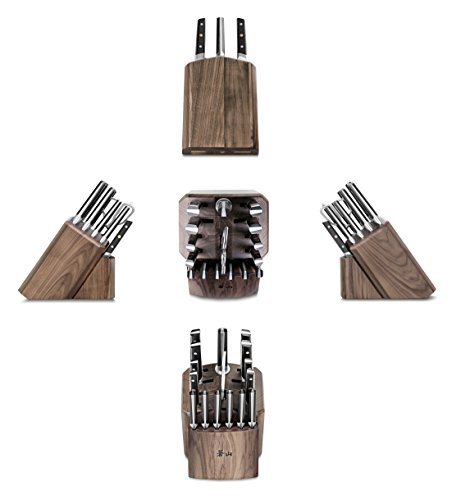 Cangshan TC Series 1021455 Swedish 14C28N Steel Forged 17-Piece Knife Block Set, Walnut