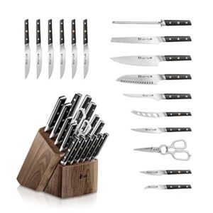 Cangshan TC Series 1021455 Swedish 14C28N Steel Forged 17-Piece Knife Block Set, Walnut