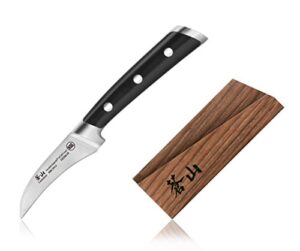 cangshan ts series 1020625 swedish 14c28n steel forged 2.75-inch peeling knife and wood sheath set