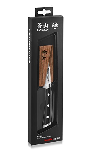 Cangshan TS Series 1020625 Swedish 14C28N Steel Forged 2.75-Inch Peeling Knife and Wood Sheath Set