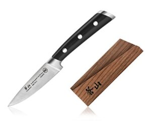 cangshan ts series 1020601 swedish 14c28n steel forged 3.5-inch paring knife and wood sheath set