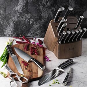 Cangshan TS Series 1020885 Swedish 14C28N Steel Forged 17-Piece Knife Block Set, Walnut