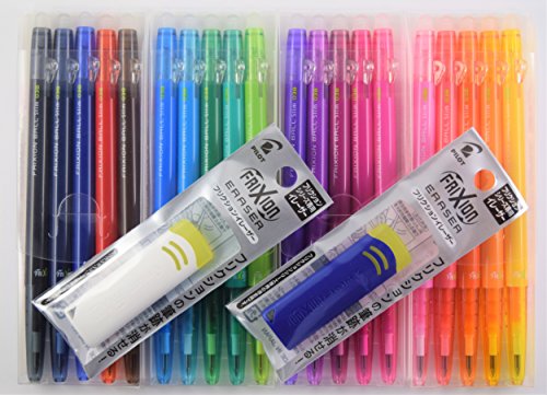 Pilot FriXion Ball Slim Erasable 0.38mm Extra Fine Ballpoint Pen 20 Color with FriXion 2 Eraser Set