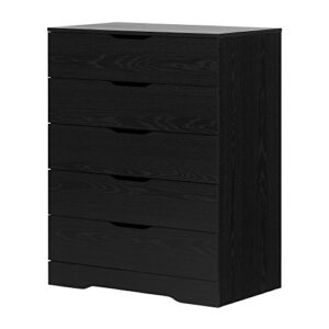 south shore holland 5-drawer chest, black oak