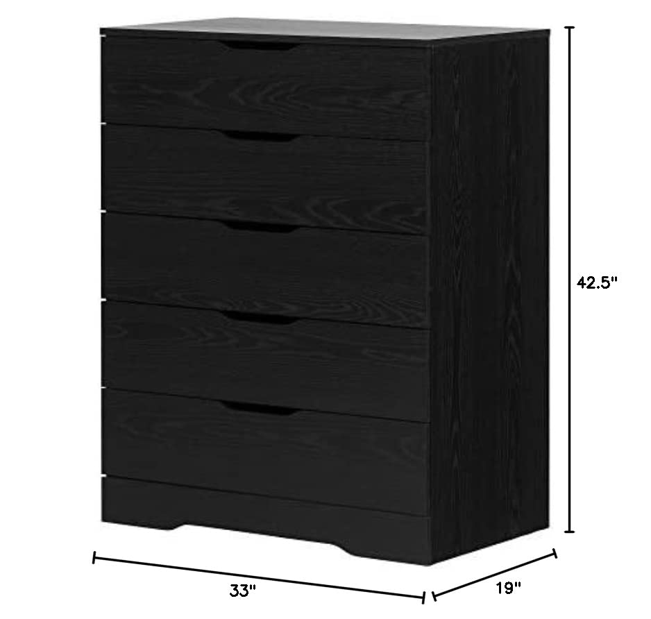 South Shore Holland 5-Drawer Chest, Black Oak