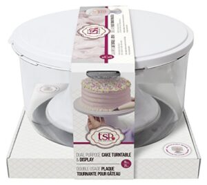 tsp by architec cake decorating turntable & display, 3 tools in 1 cake stand, decorate, serve & store