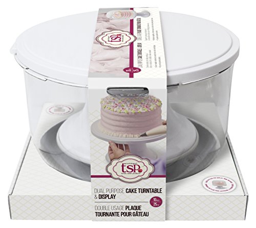 TSP by Architec Cake Decorating Turntable & Display, 3 tools in 1 Cake Stand, Decorate, Serve & Store