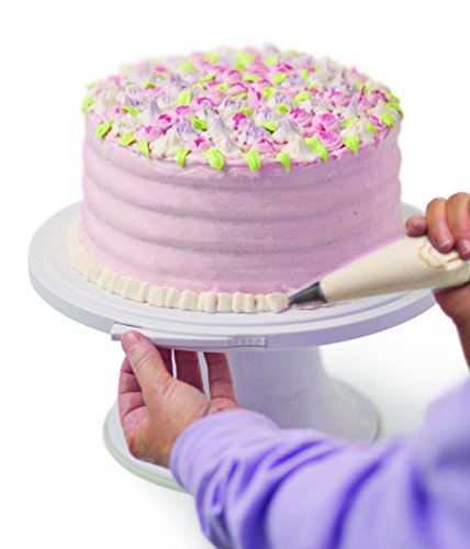 TSP by Architec Cake Decorating Turntable & Display, 3 tools in 1 Cake Stand, Decorate, Serve & Store