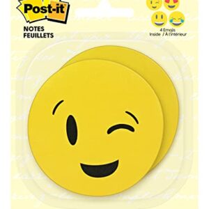 Post-it Printed Notes, 2 Pads/Pack, 30 Sheets/Pad, 2.9 in x 2.9 in, Emoji designs, 4 alternating faces (BC-2030-EMOJI) , Yellow