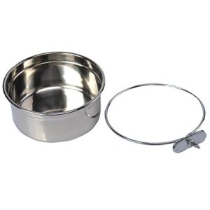 Hypeety Stainless Steel Food Water Bowl for Pet Bird Crates Cages Coop Dog Cat Parrot Bird Rabbit Pet (Large,14 * 6cm)