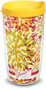 tervis made in usa double walled fiesta insulated tumbler cup keeps drinks cold & hot, 16oz, sunny calypso
