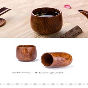 K JINGKELAI Wooden Tea Cups Top Grade Natural Solid Wood Tea Cup 4 Pack,Wooden Teacups Coffee Mug Wine Mug for drinking Tea Coffee Wine Beer Hot Drinks,100-200 ML