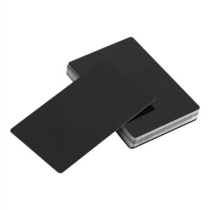 50pcs sublimation metal business cards,engraved metal business cards sublimation blanks 3.4x2.1in thicknes(black)
