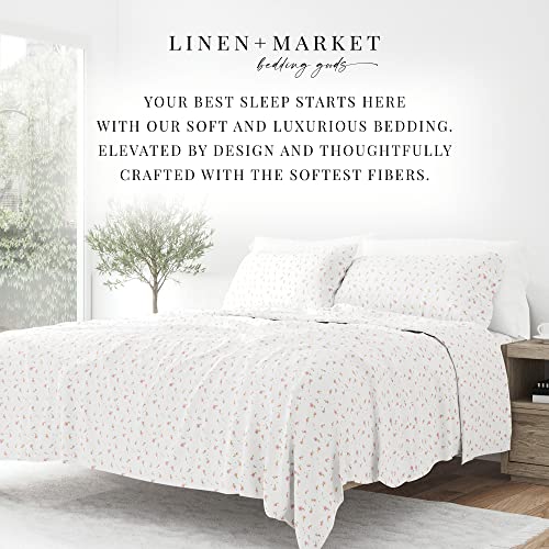 Linen Market 3 Piece Twin Bedding Sheet Set (Pink Floral) - Sleep Better Than Ever with These Ultra-Soft & Cooling Bed Sheets for Your Twin Size Bed - Deep Pocket Fits 16" Mattress