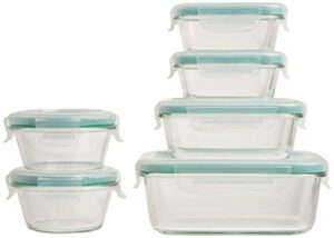 oxo good grips smart seal , 12 piece glass container set,clear