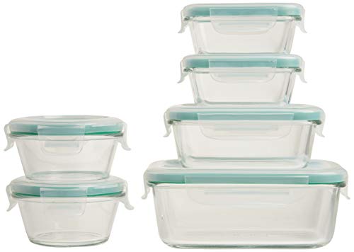 OXO Good Grips Smart Seal , 12 Piece Glass Container Set,Clear