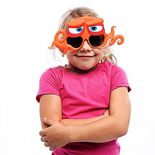 Costume Sunglasses Finding Dory Hank Sun-Staches Party Favors UV400 Orange/Red, 8"